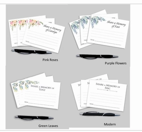 "Share a Memory of" Cards for Memorial Service - Set of 25
