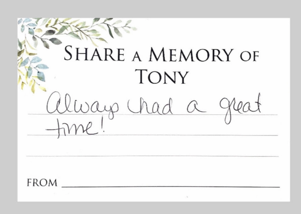 "Share a Memory of" Cards for Memorial Service - Set of 25