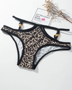 Animal Print Metal Button Panties