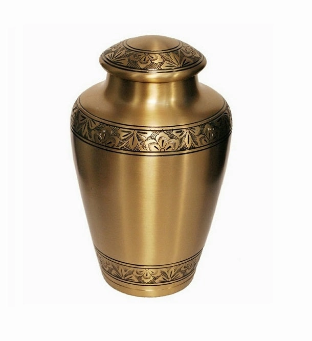Athens Gold Brass Cremation Urn for Human Ashes