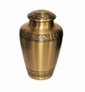 Athens Gold Brass Cremation Urn for Human Ashes