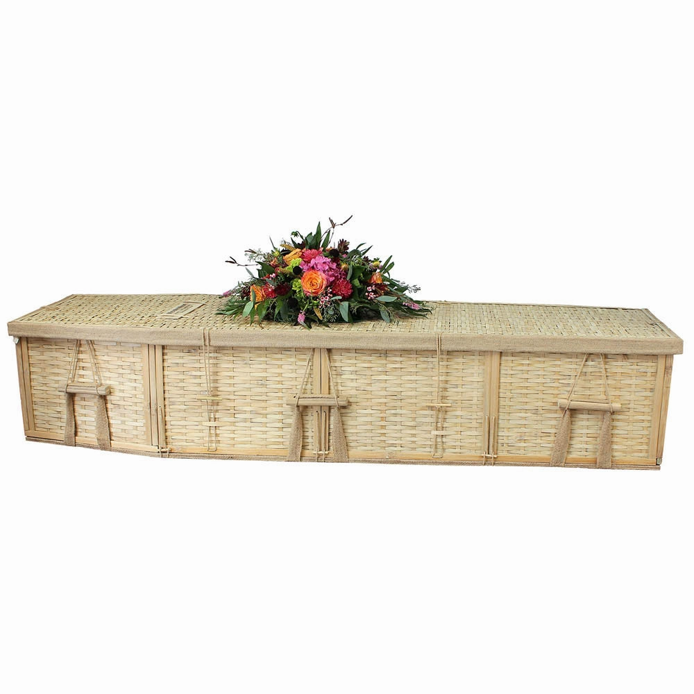 Biodegradable 6-Point Coffin for Burial or Cremation in Bamboo - Eco-Friendly & Sustainable