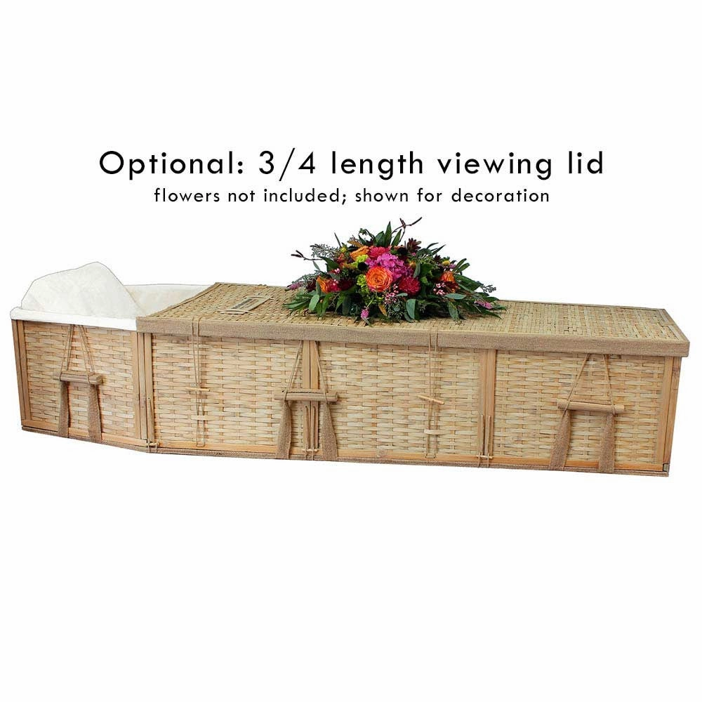 Biodegradable 6-Point Coffin for Burial or Cremation in Bamboo - Eco-Friendly & Sustainable