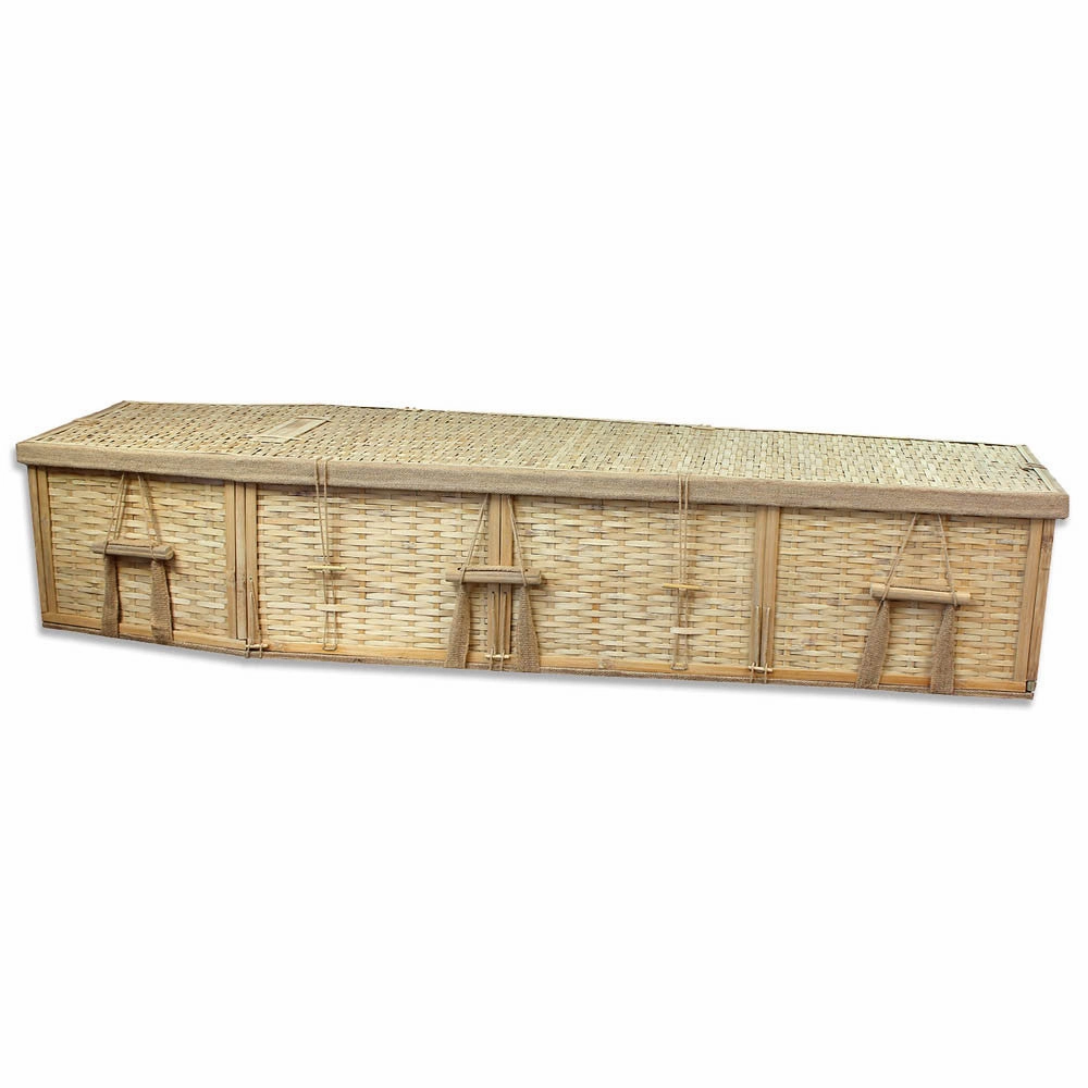Biodegradable 6-Point Coffin for Burial or Cremation in Bamboo - Eco-Friendly & Sustainable