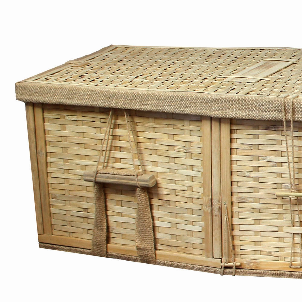 Biodegradable 6-Point Coffin for Burial or Cremation in Bamboo - Eco-Friendly & Sustainable