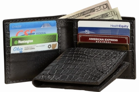 Black Alligator Bifold Wallet for Men