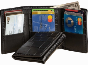 Black Alligator Trifold Wallet