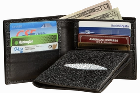 Black Stingray Bifold Wallet