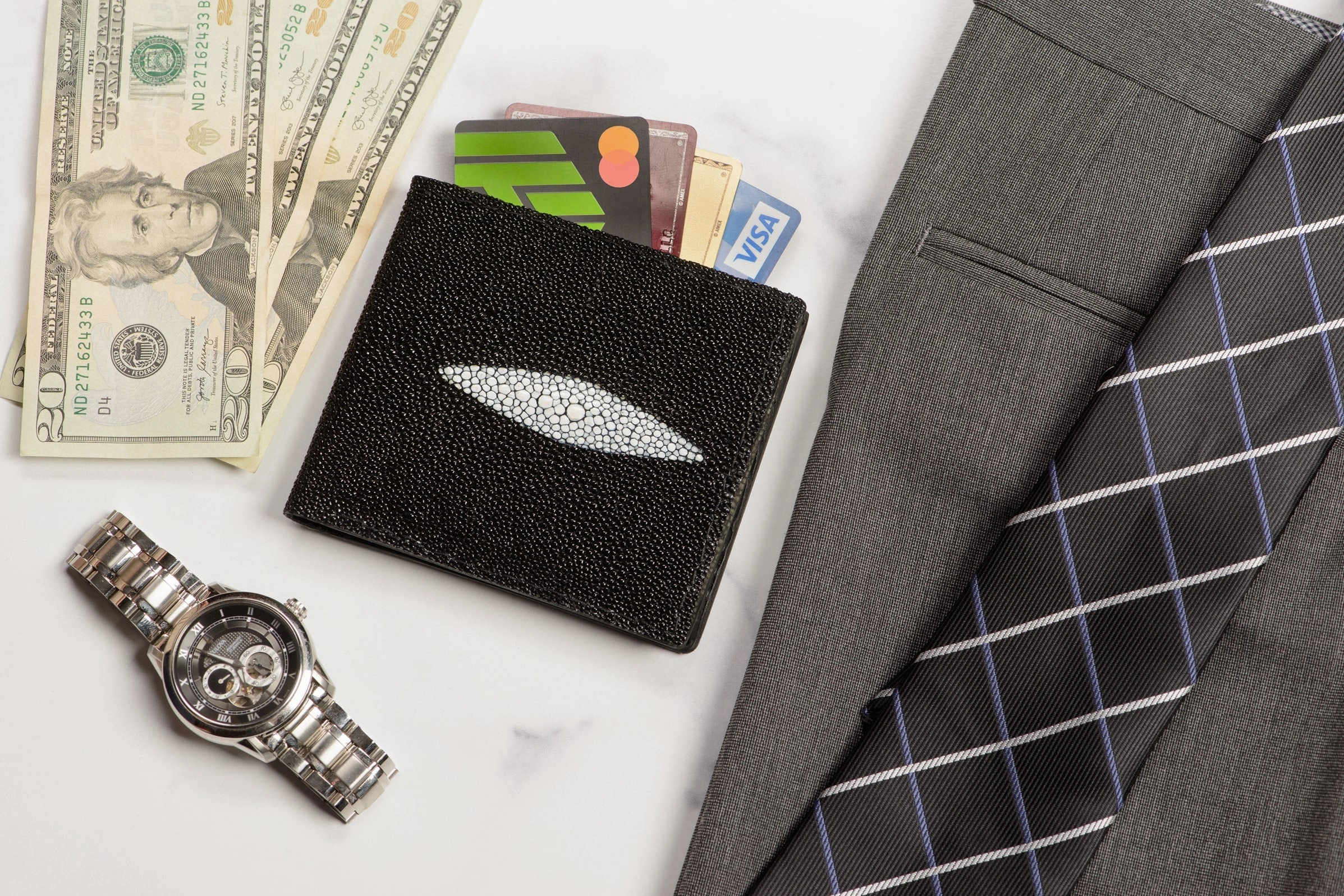 Black Stingray Bifold Wallet