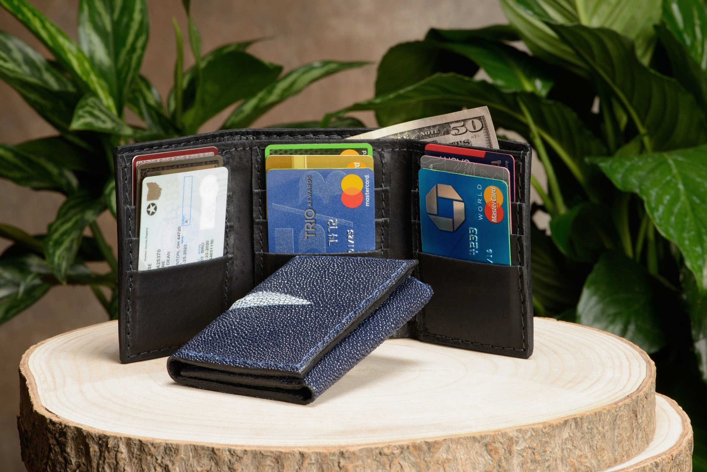 Blue Stingray Trifold Wallet