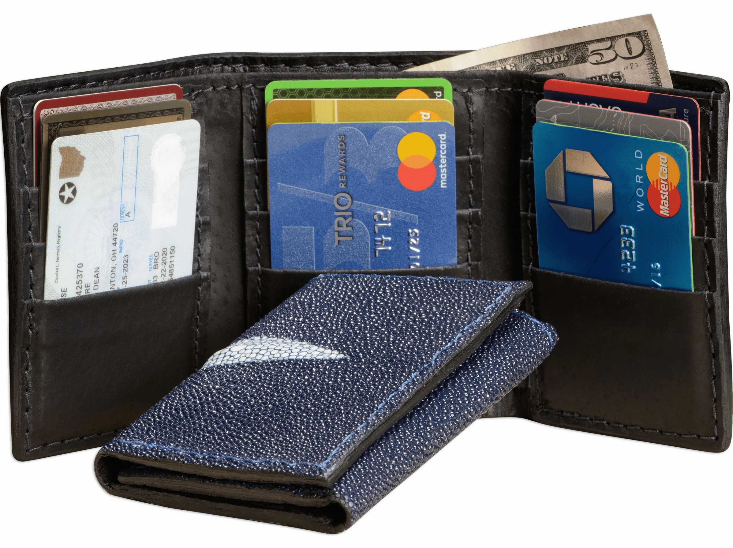 Blue Stingray Trifold Wallet