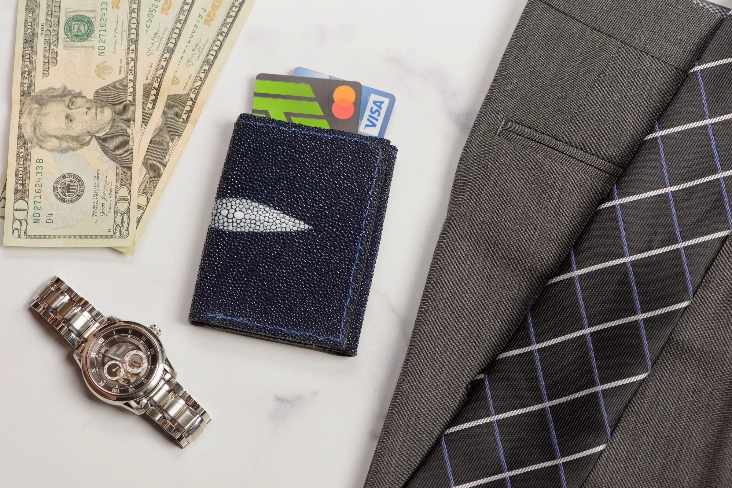 Blue Stingray Trifold Wallet