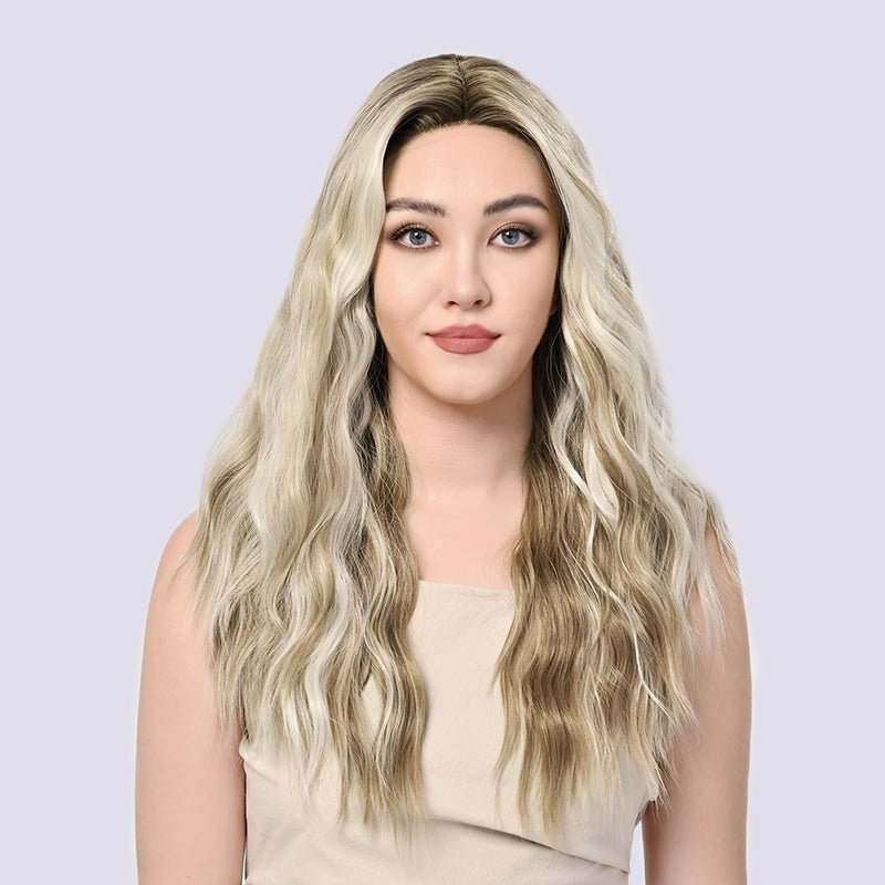 Brenda Collection-Daisy 26 inches Highlight ombre blonde body wave lace wigs