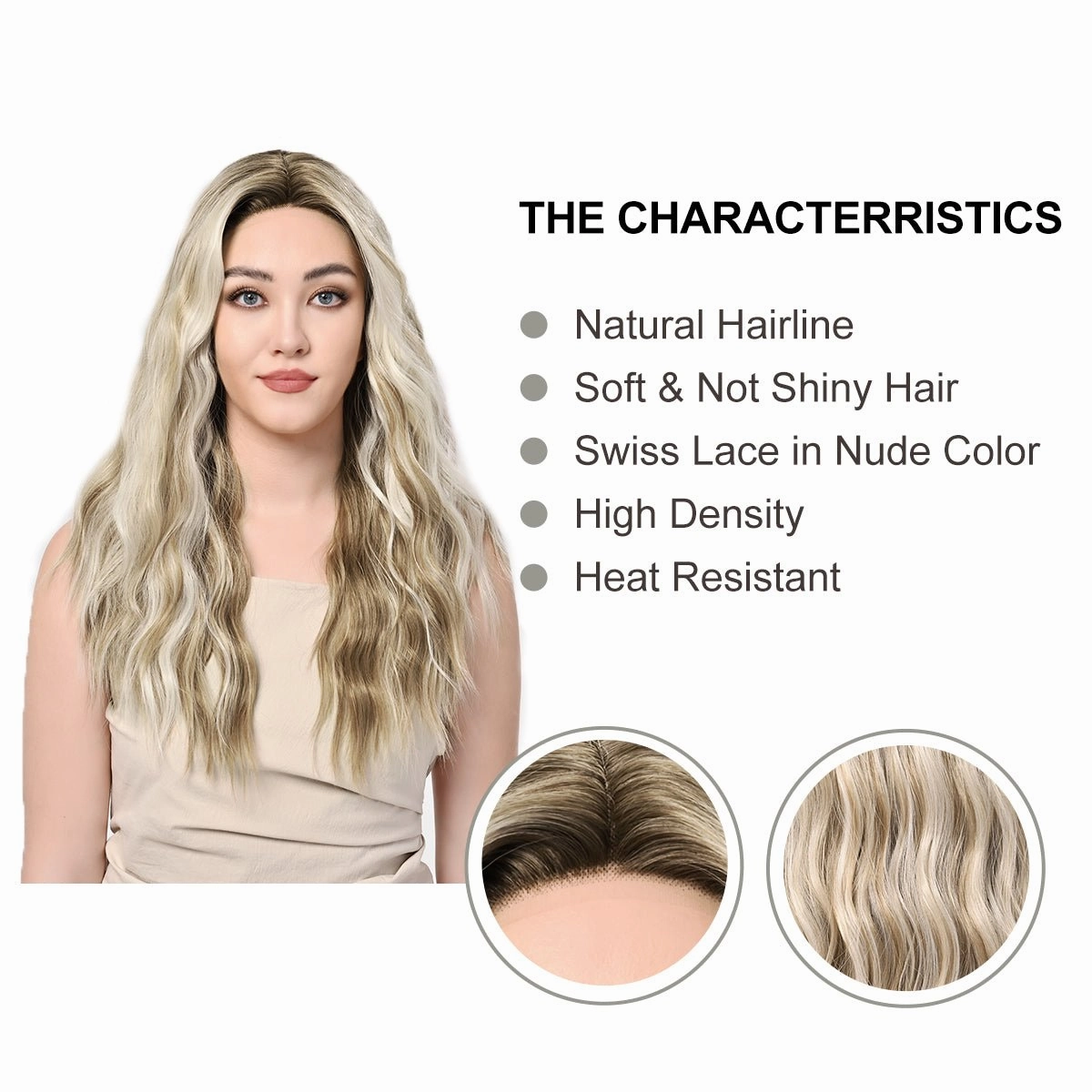 Brenda Collection-Daisy 26 inches Highlight ombre blonde body wave lace wigs