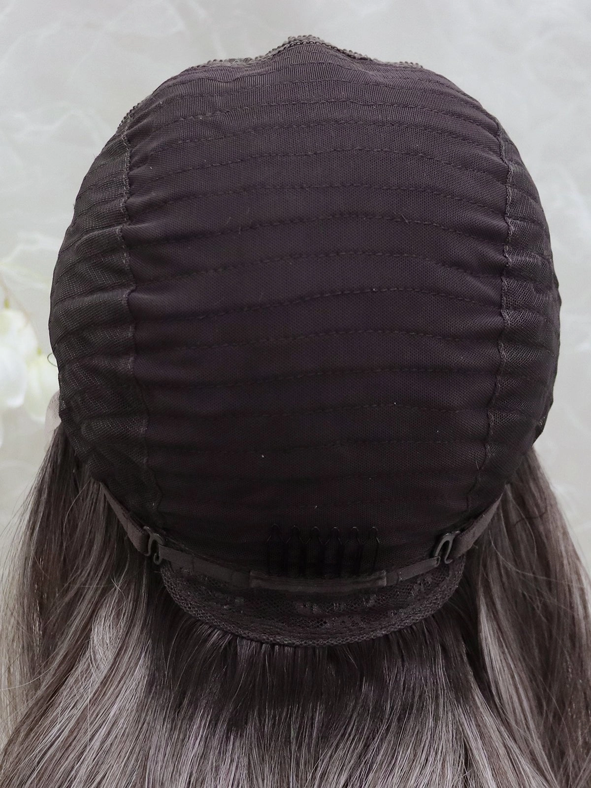 Brenda Collection-Holiday 26inches Ombre Grey blonde long Daily Lace Front wig Glueless