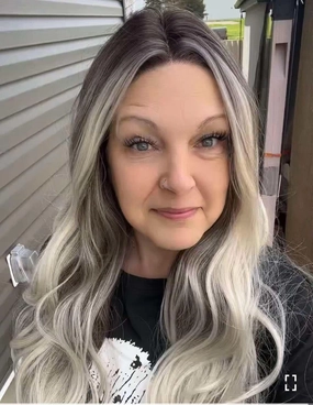 Brenda Collection-Holiday 26inches Ombre Grey blonde long Daily Lace Front wig Glueless
