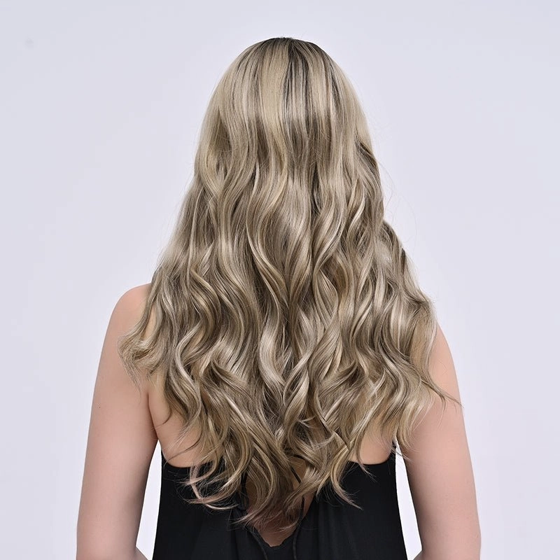 Brenda Collection-Stella 26 inches Highlight ash blonde body wave T part lace front wigs