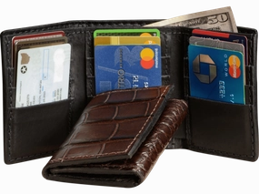 Brown Alligator Trifold Wallet