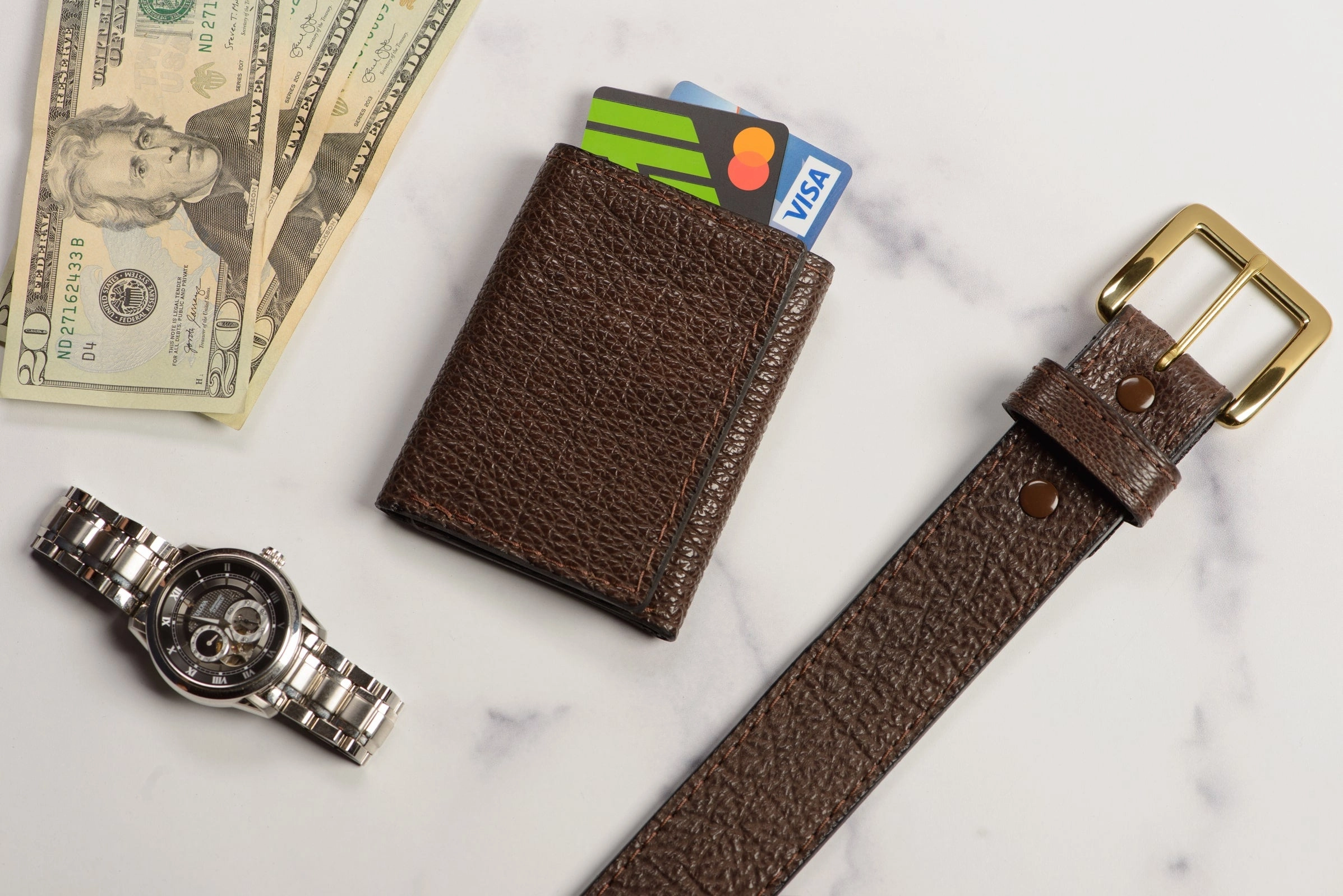 Brown Shark Trifold Wallet