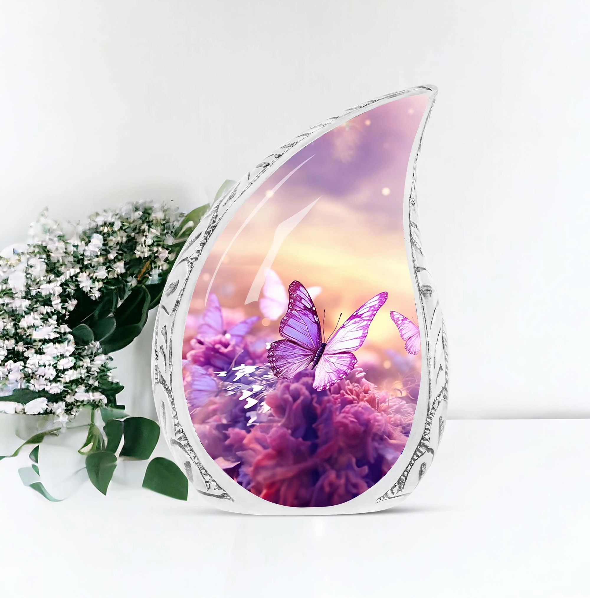 Butterflies in Forest Memorial: Artful, Poignant Cremation Urn