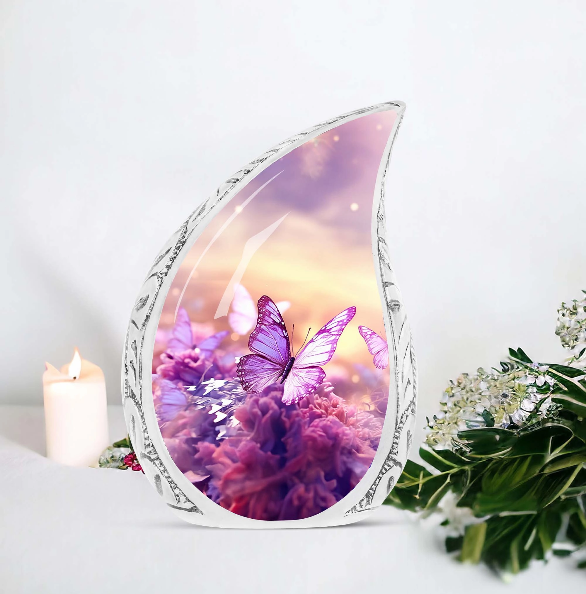 Butterflies in Forest Memorial: Artful, Poignant Cremation Urn