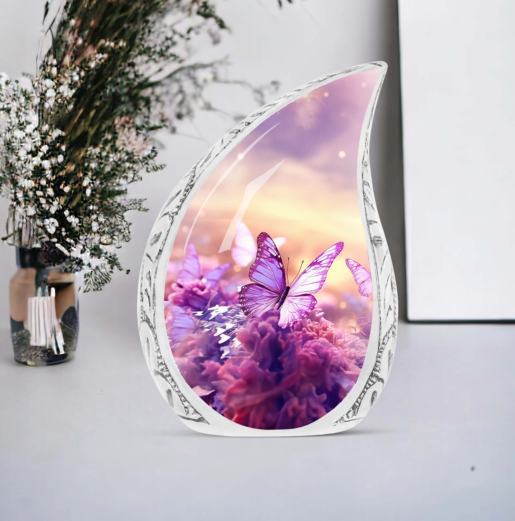 Butterflies in Forest Memorial: Artful, Poignant Cremation Urn