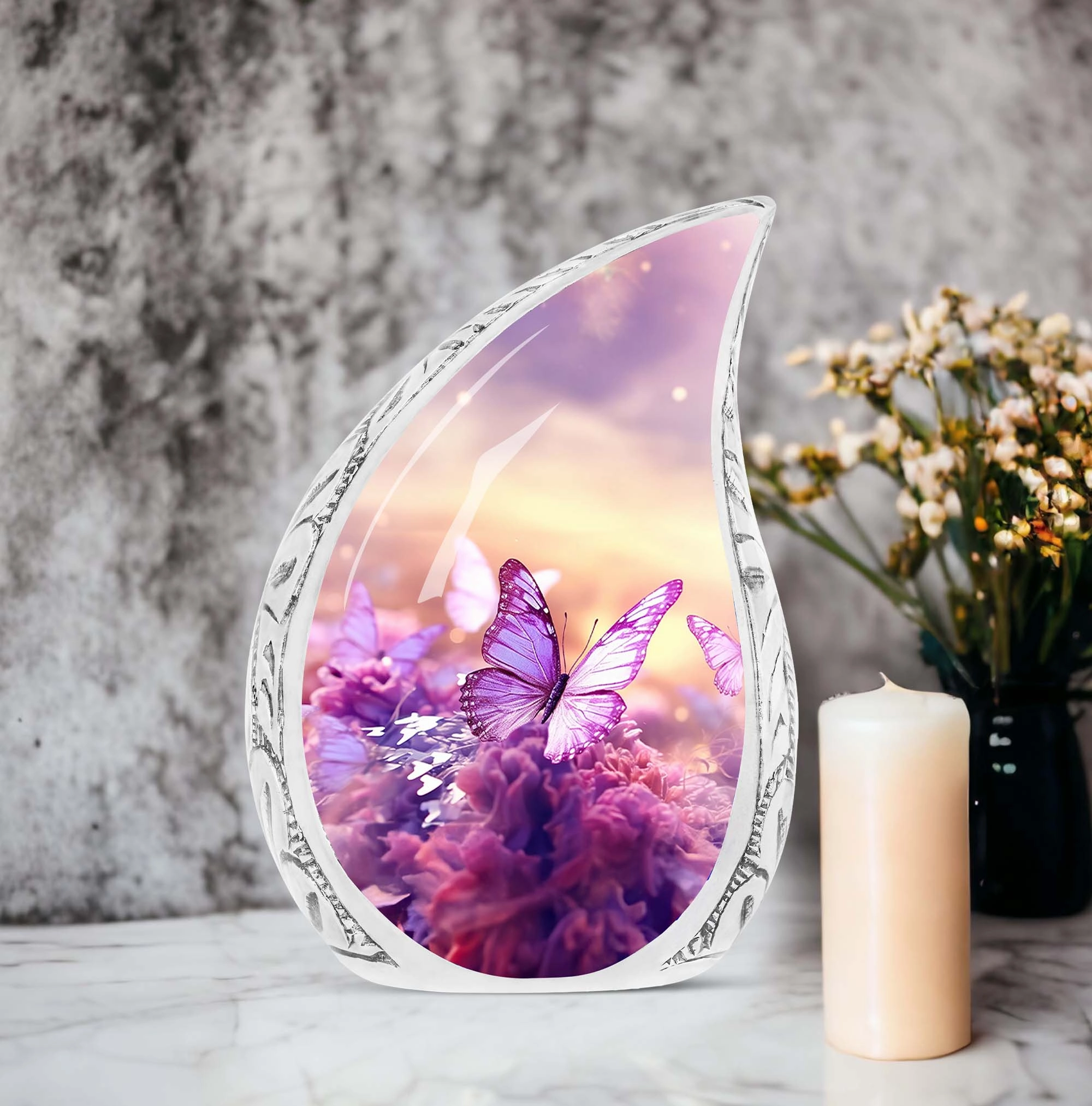 Butterflies in Forest Memorial: Artful, Poignant Cremation Urn
