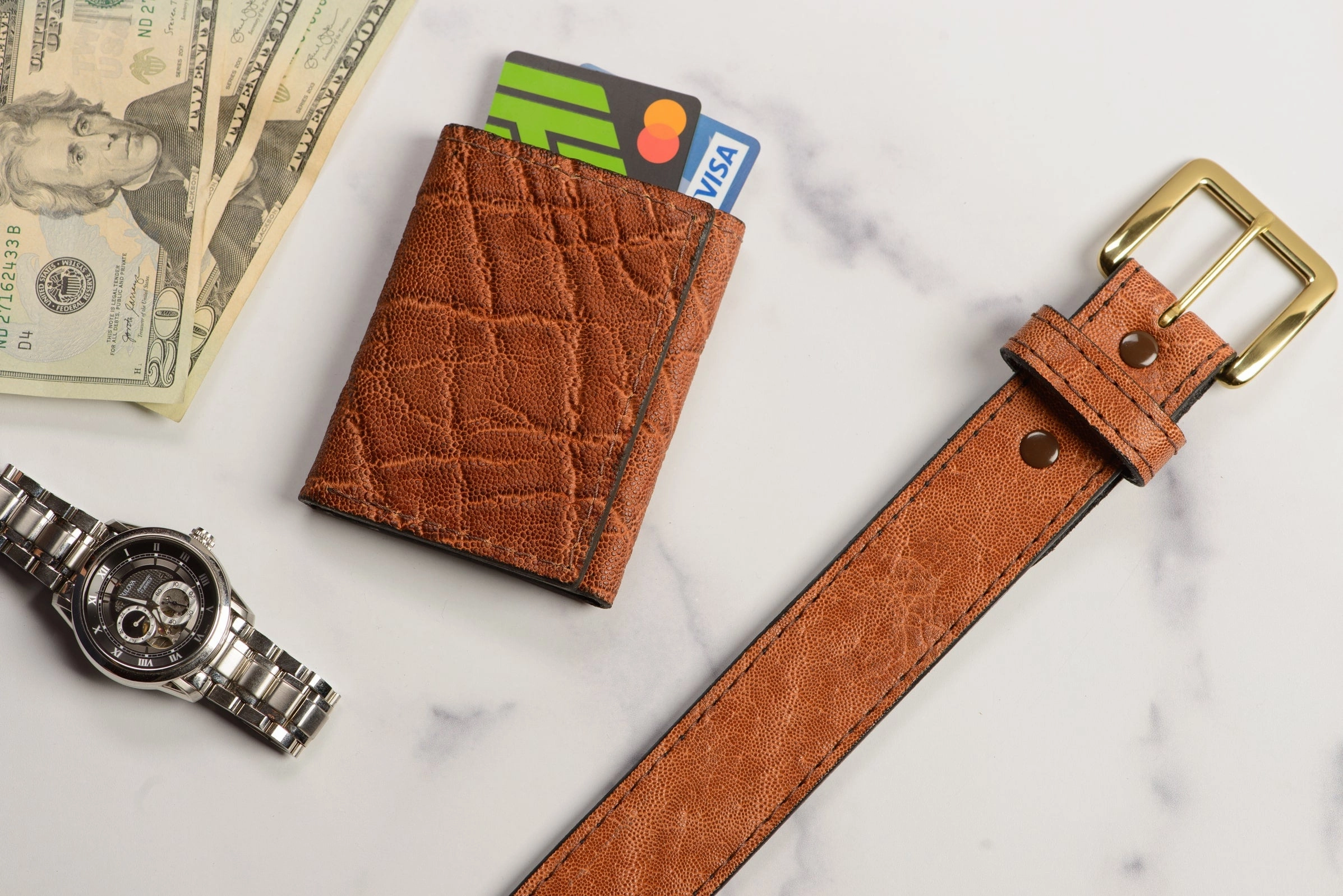 Caramel Brown Elephant Trifold Wallet