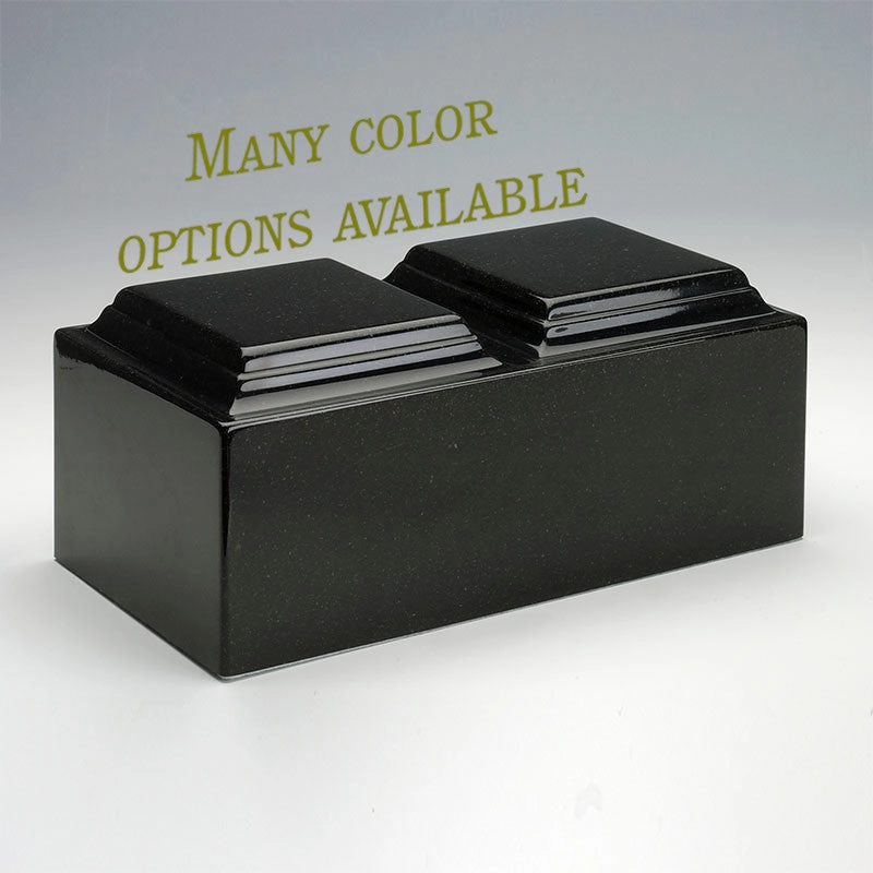Classic Cultured Marble Urn in Black and White