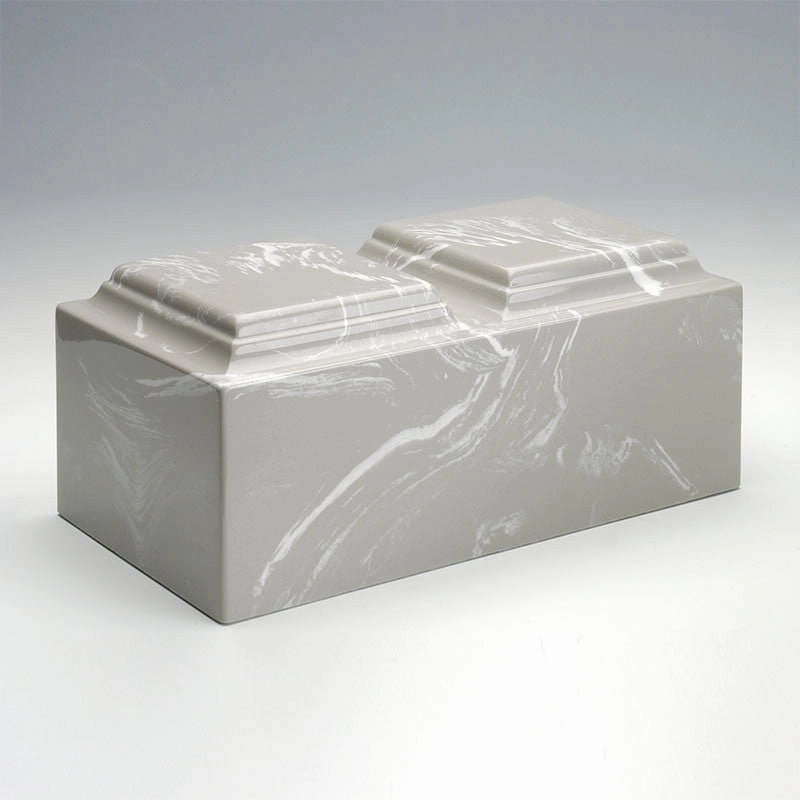 Classic Cultured Marble Urn in Silver Gray