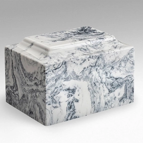 Classic Cultured Marble Urn in White Black