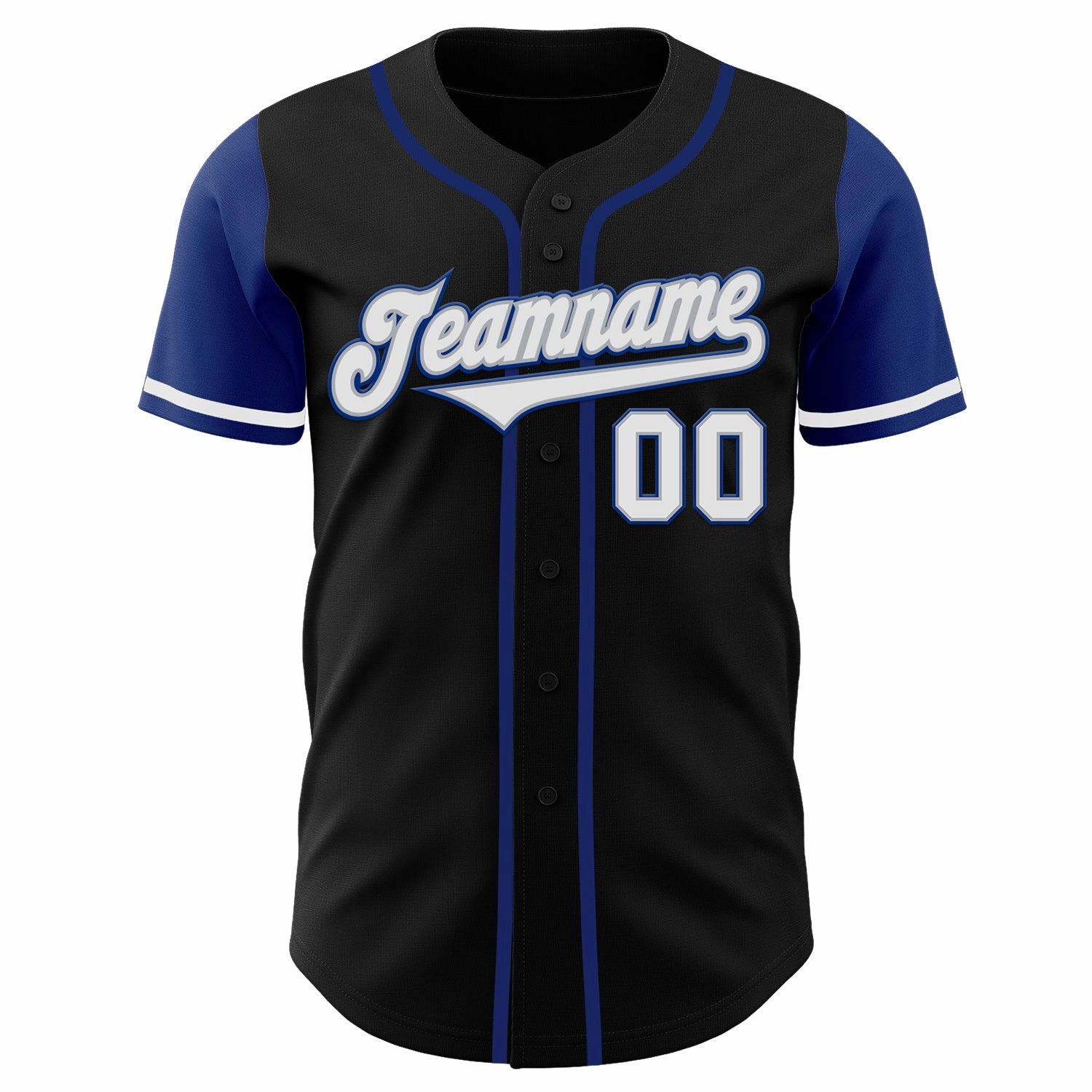 Custom Black White-Royal Authentic Two Tone Baseball Jersey