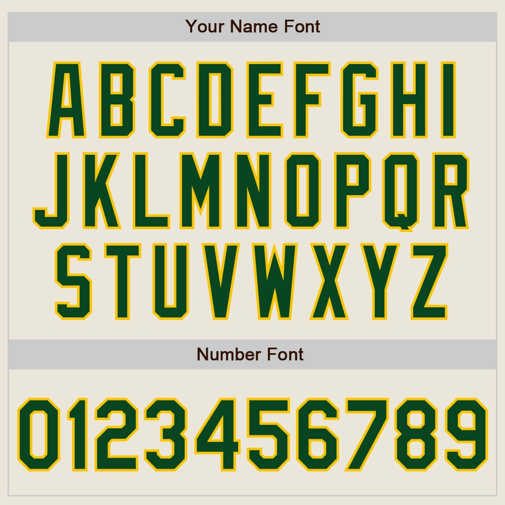 Custom Cream Green-Gold Authentic Baseball Jersey