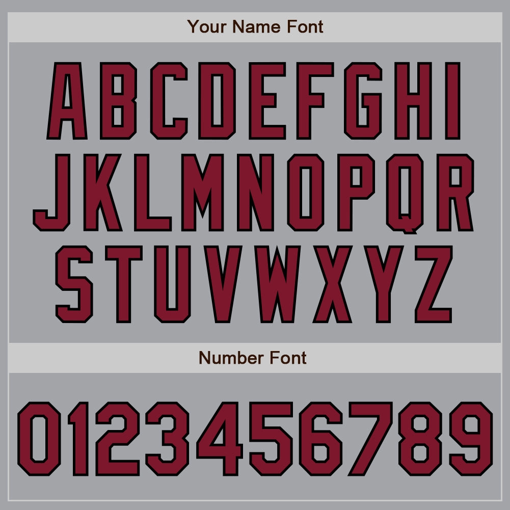 Custom Gray Crimson-Black Authentic Raglan Sleeves Baseball Jersey