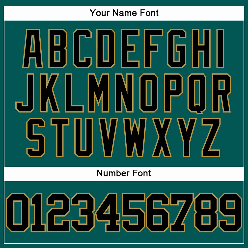 Custom Midnight Green Black-Old Gold Authentic Baseball Jersey