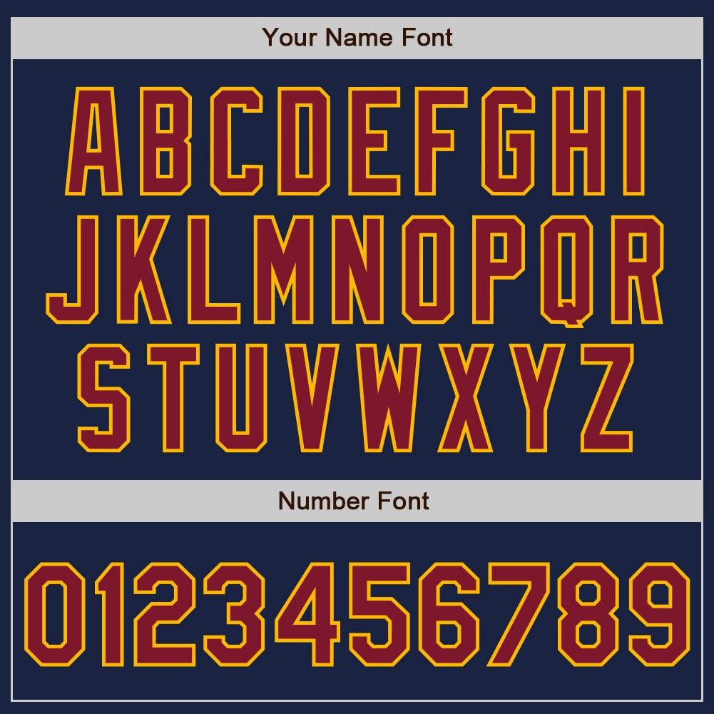 Custom Navy Crimson-Gold Authentic Baseball Jersey