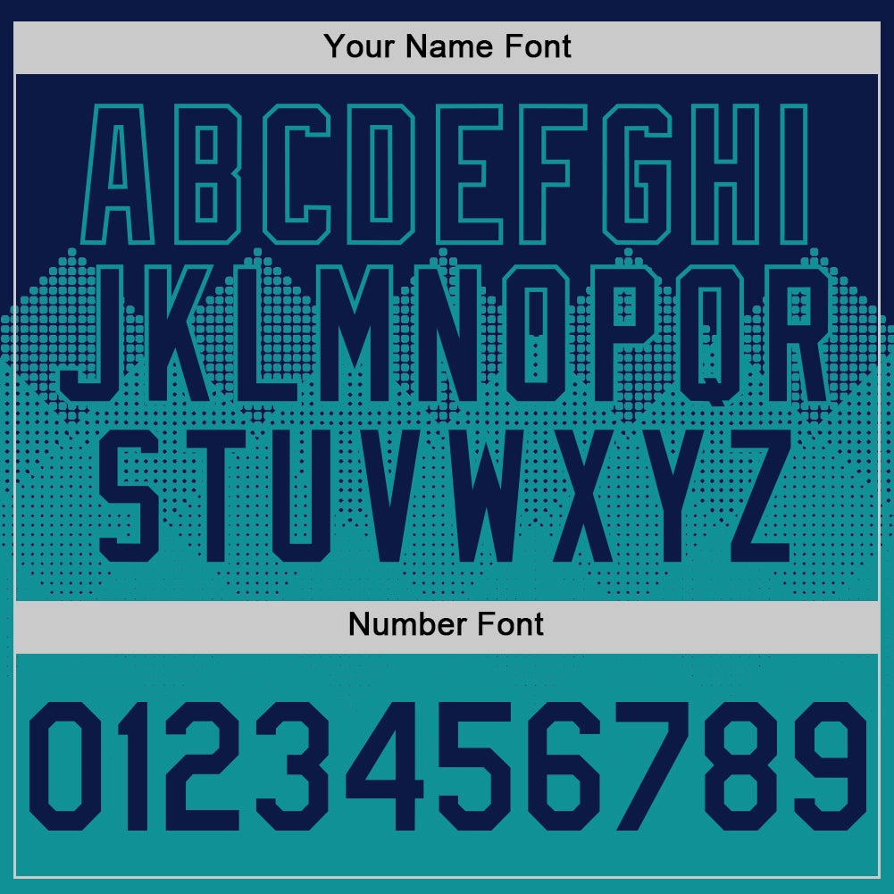 Custom Navy Teal 3D Pattern Design Gradient Square Shapes Authentic Baseball Jersey