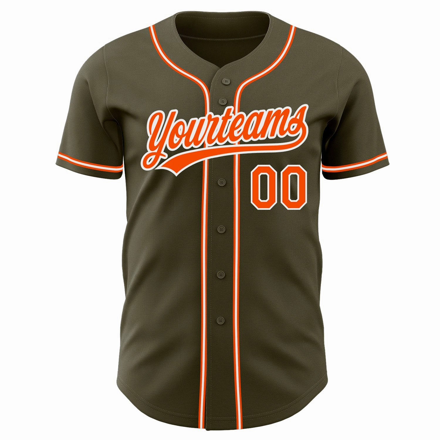 Custom Olive Orange-White Authentic Salute To Service Baseball Jersey