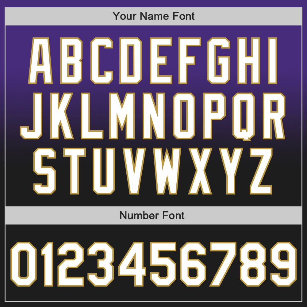 Custom Purple Black-Old Gold Authentic Fade Fashion Baseball Jersey