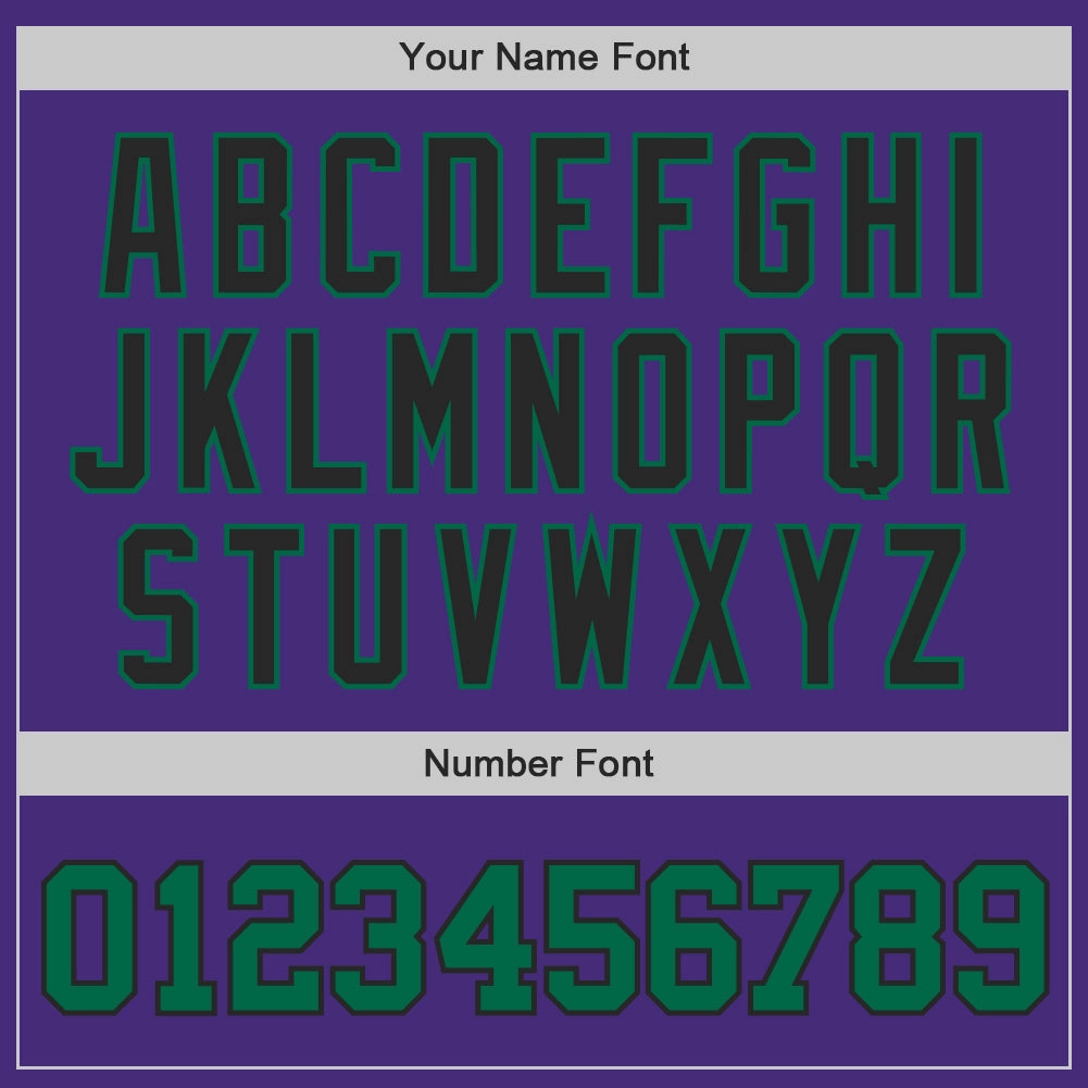 Custom Purple Kelly Green-Black Authentic Baseball Jersey