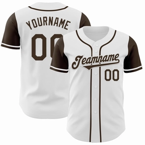 Custom White Brown Authentic Two Tone Baseball Jersey