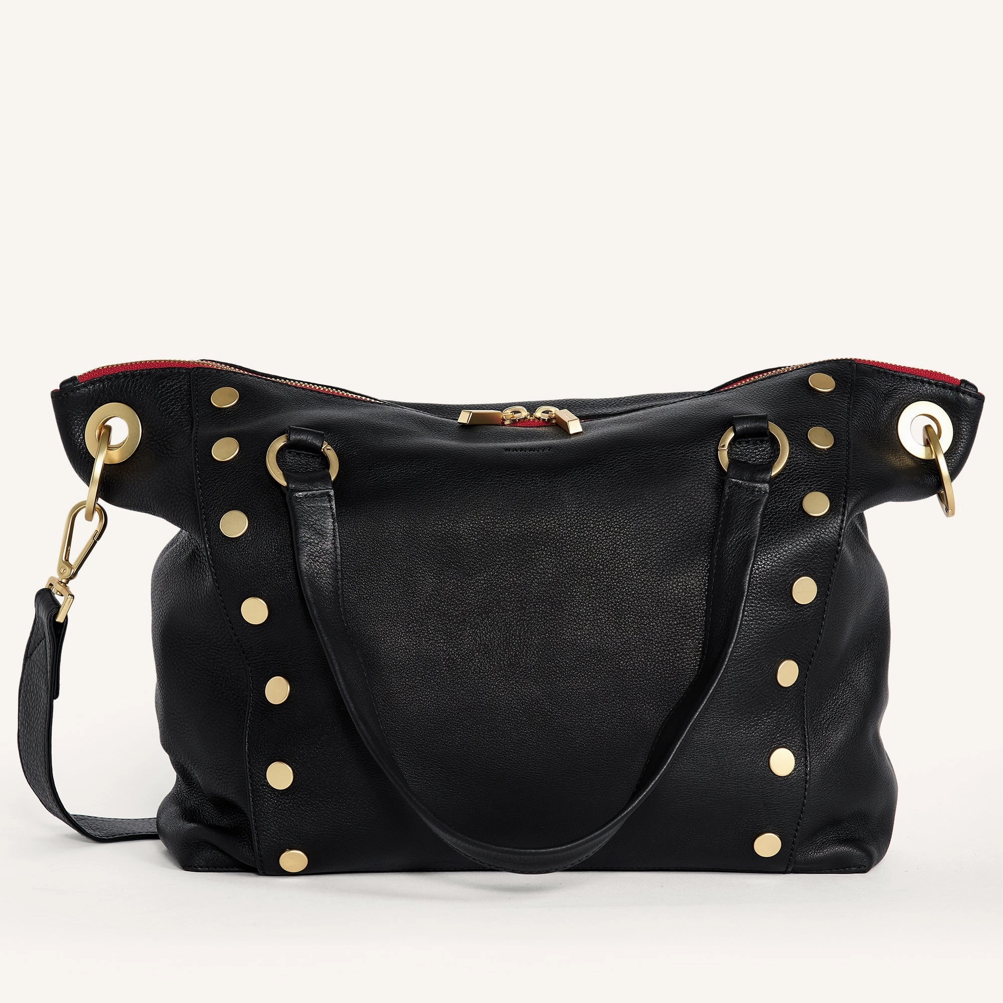 Daniel | Black/Brushed Gold Red Zip | Lrg