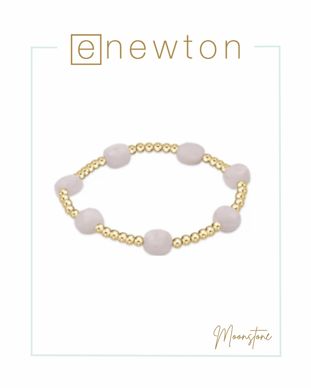 E Newton Admire Gold Pattern 3mm Bead Bracelet - Gemstones