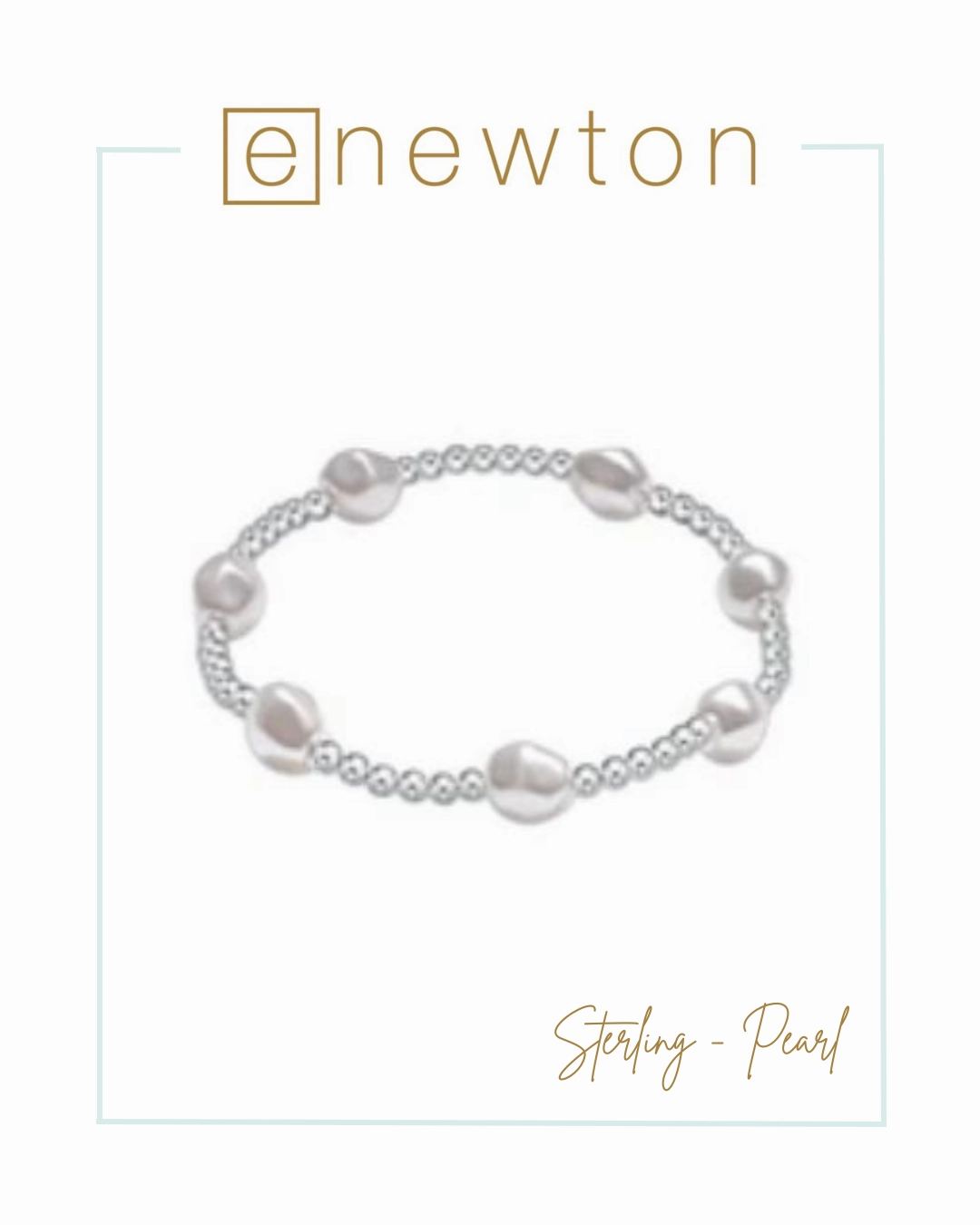 E Newton Admire Sterling 3mm Bead Bracelet - Pearl