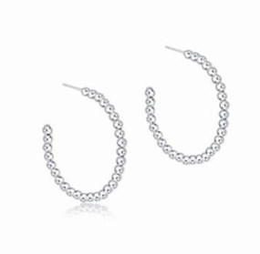 E Newton Beaded Classic 1.25" Post Hoop - 3mm Sterling