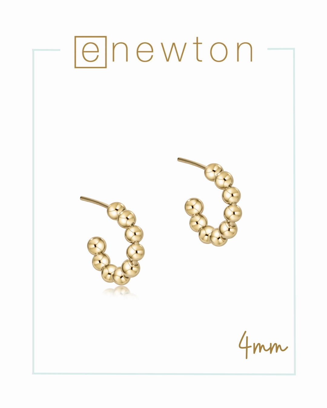 E Newton Beaded Classic 1" Post Hoop - Gold