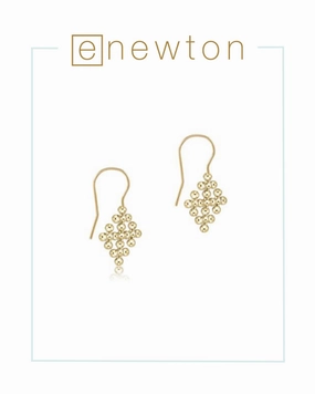 E Newton Classic Beaded Signature Cross Encompass Gold Drop