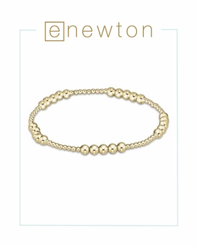 E Newton Classic Blissful Pattern 2mm Bead Bracelet - 4mm Gold