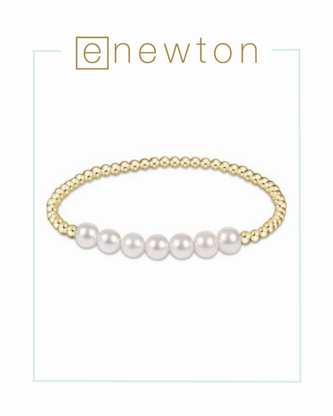 E Newton Classic Gold Beaded Bliss 3mm Bead Bracelet - 6mm Pearl