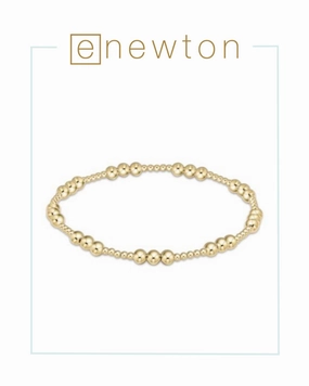 E Newton Classic Joy Pattern 4mm Bead Bracelet - Gold